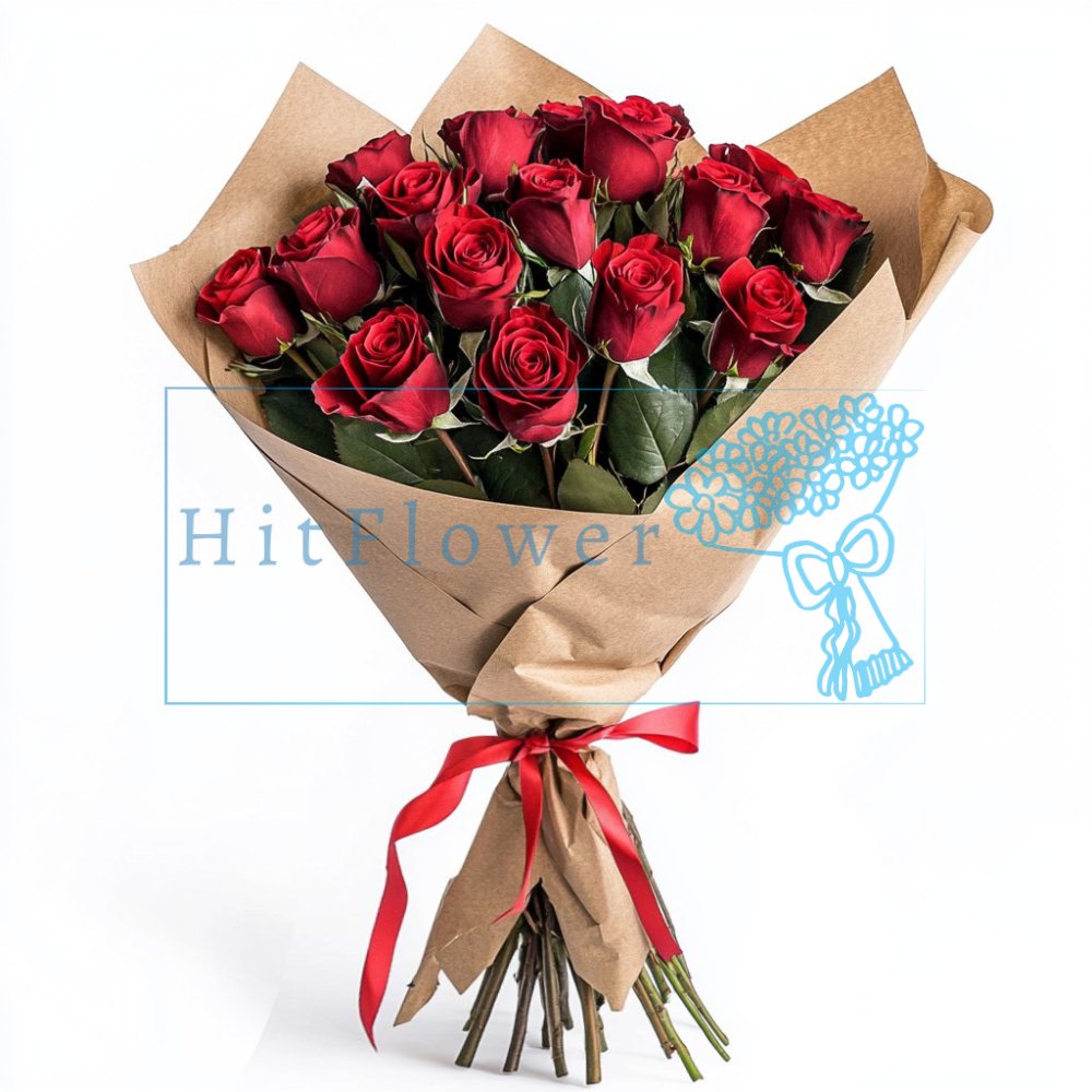 Букет роз 17 красных роз
